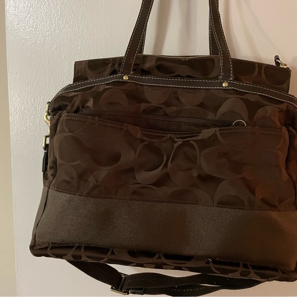 Coach Brown Diaper Bag Overnight Bag - Picture 8 of 14